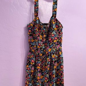 Women’s Sleeveless Button Front Floral Romper